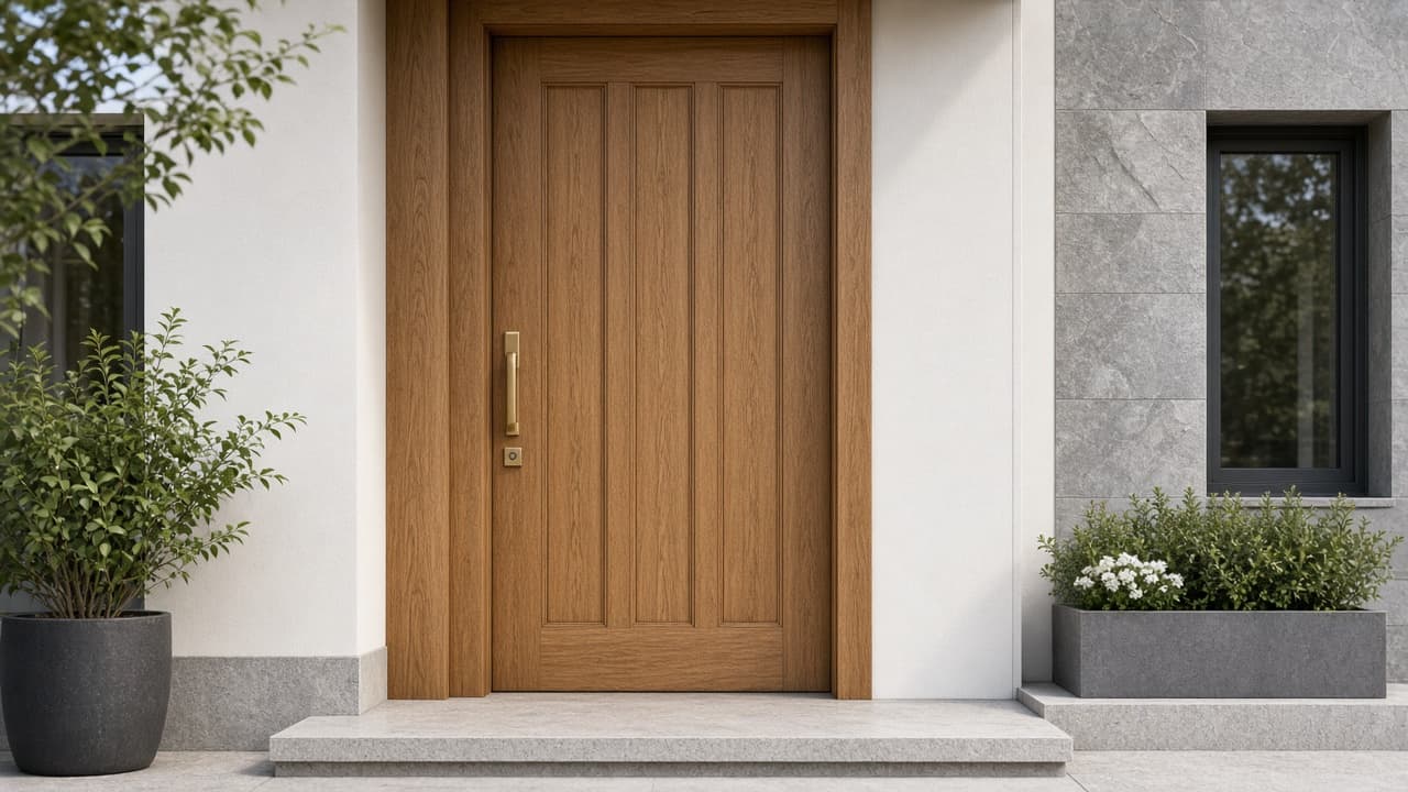 Teak style wooden main door